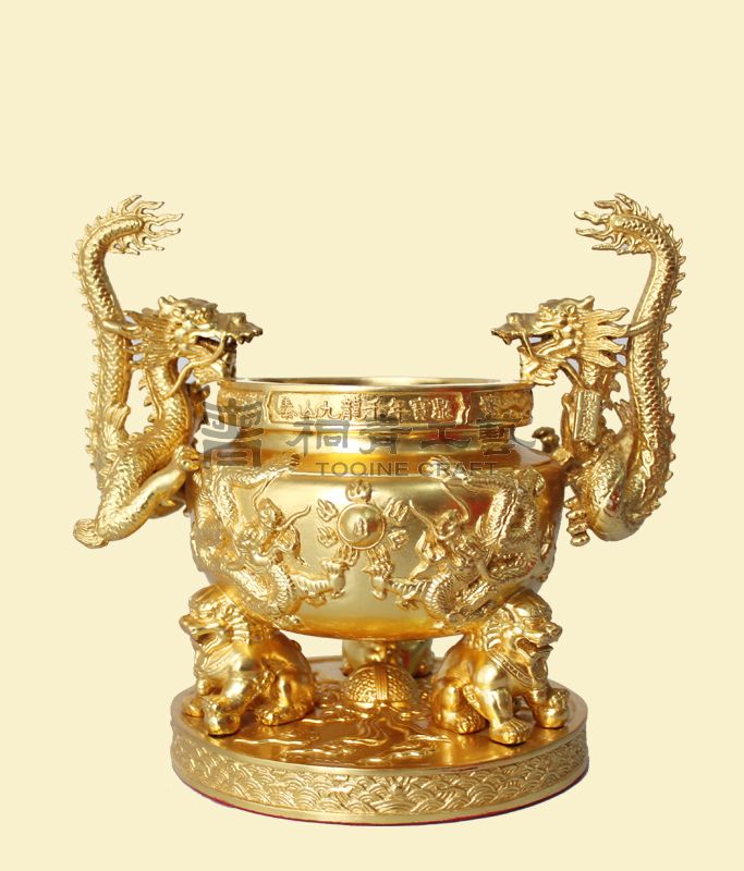 九龍香爐(貼金)