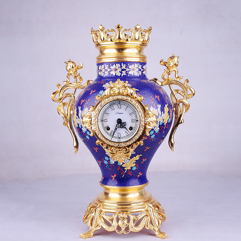 銅貼金嵌琺瑯瓶式鐘