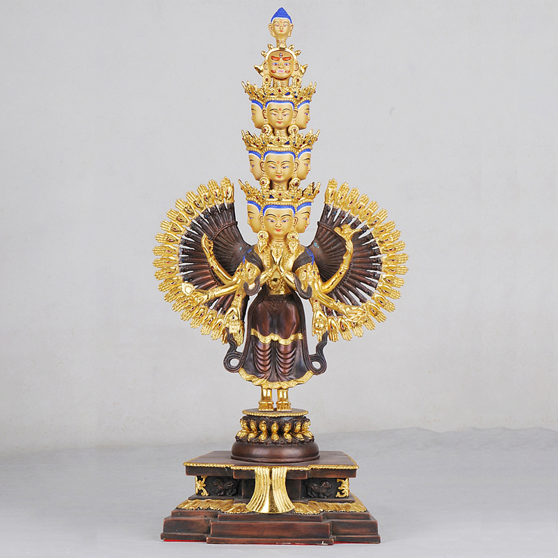 鎏金十一面千手觀音立像